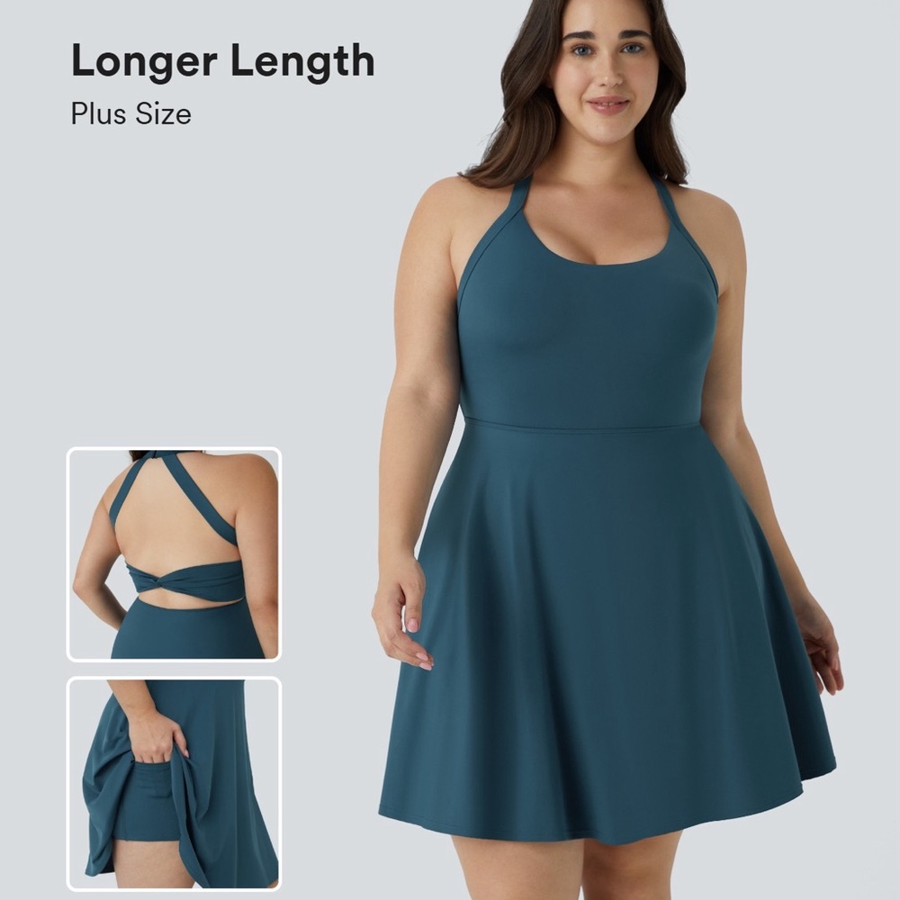 Halara Teal Plus Size Halter Dress